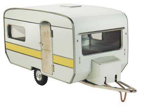 kovový model automobilu a obytný přívěs