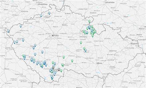 mapa s umístěním retenčních nádrží
