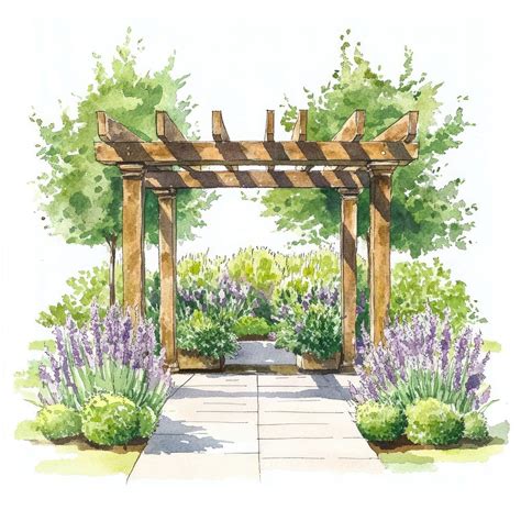 illustration of movable-roof pergola in garden