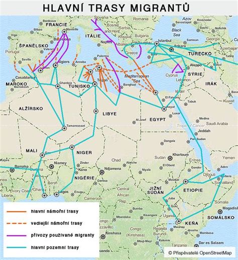 mapa rozšíření otroctví a migračních tras
