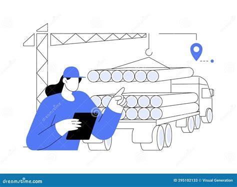 illustration of building materials and delivery
