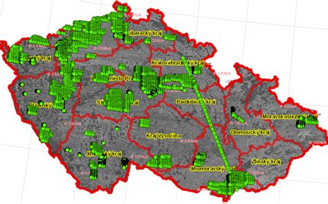 geografická vizualizace zápisu do katastru