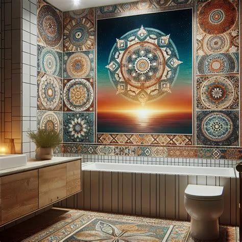 inspirativní mozaikový design v koupelně
