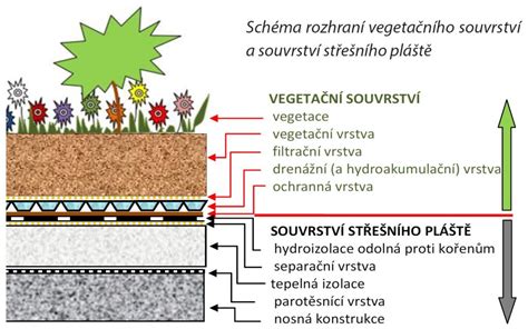 ilustrace skladby zelené střechy