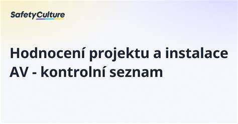 kontrolní seznam instalace a hydroizolace