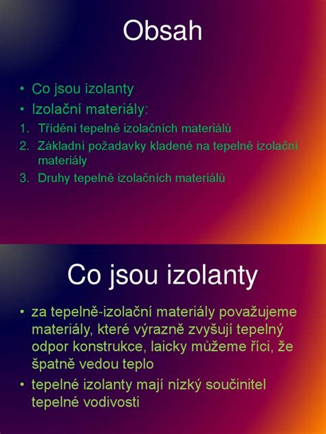 izolacni cele a plosne opatreni