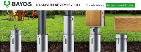 Základové vruty v zahradě - ilustrace ukotvení stavby