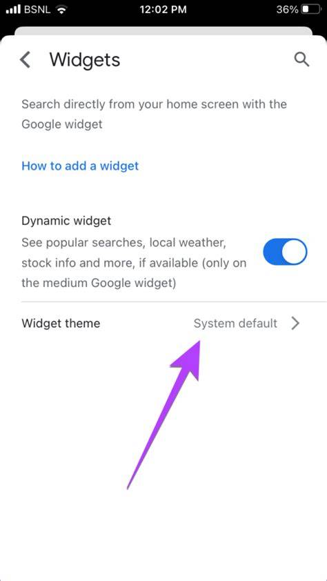 Google vyhledávací lišta widgetu na domovské obrazovce