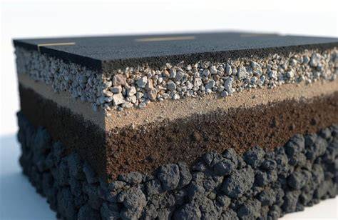 illustration of asphalt plant and road layers