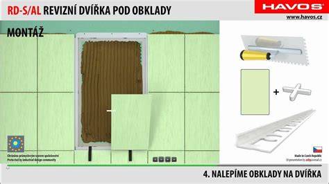 infografika montáže revizních dvířek do betonu