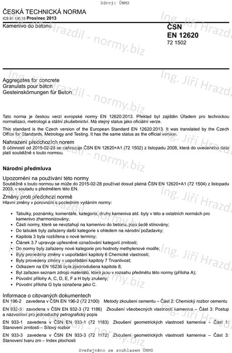 certifikace kameniva ČSN EN 12620 13242
