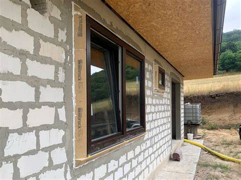 předsazená montáž oken pohledový beton